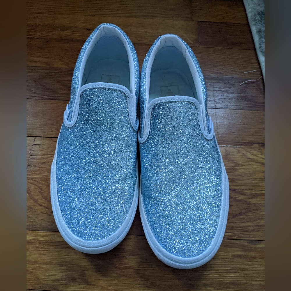 Blue glitter Vans